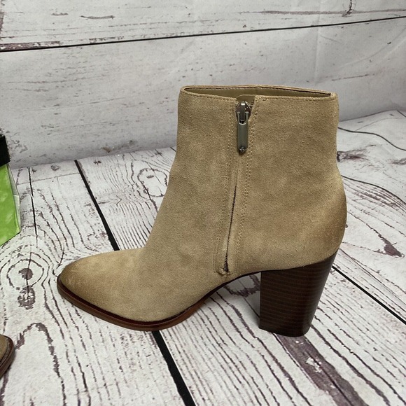 Sam Edelman Boots Womens Size 9M Brown Blake Oatmeal Suede Block Heel‎ - Picture 6 of 9